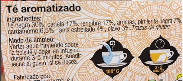 Té aromatizado con especias mercadona